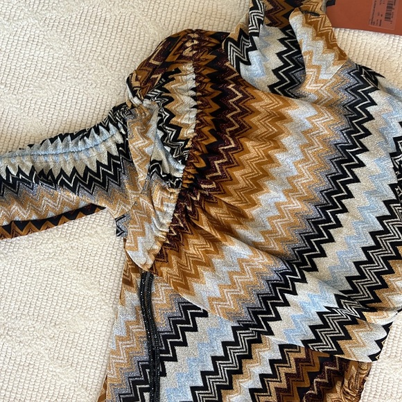 MISSONI Ruched Mini Dress in Multi Brown Shades - Picture 5 of 15